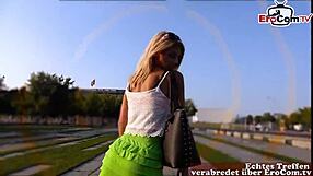 Wow, thin blonde teen model gets picked up for a real sex meeting in Germany!