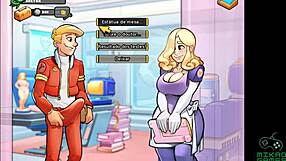 Big titted blonde milf gets in trouble in space and gets rescued
