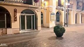 Horny latina girl fucked in public street in Seville.