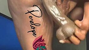 Ebony solo play time with intense squirting masturbation