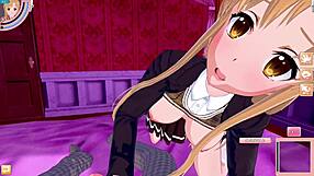 Asuna from Sword Art Online in a POV 3D hentai anime game video