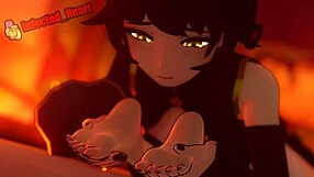 Kali can't stop worshipping Blake's feet in this hot loop