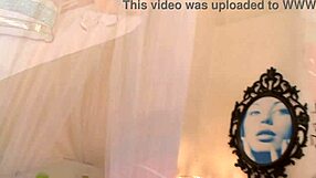 Misty Stone stuffs her pussy with huge cock in black lingerie.