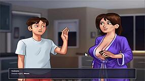 Sexual adventure of anime babe in an adult visual novel