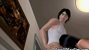 Tasty brunette hints at interracial group fun in 3D hentai