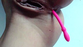 Cam Girl Experiences Intense Squirting Pleasure with Three Fingers in Solo Session.