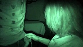 blonde girlfriend sucks her man's cock at home