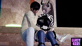 Black Magic Girl Sucks Monster Cock With Big Tits