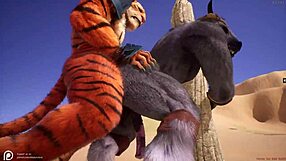 Passionate anal sex is perpetuated between gay furry couples