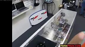 Busty nerd gives blowjob and gets fucked for student loan