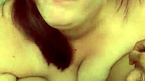 the chubby white girl gives a long, sloppy blowjob