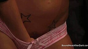 busty blonde slave groped by dominant madame