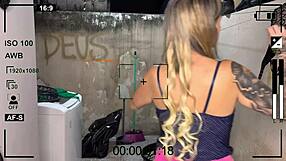 Hired blonde maid with a perfect ass gets booked for a private show