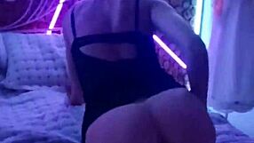 Beautiful girl moves erotically on the bed.