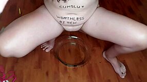 Self Degrading Slut Eats Piss Covered Fruits With Dirty Talk And Body Writing!