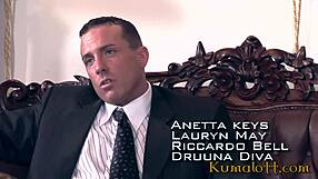 Watch This Brunette Take Rough Anal In A 3some!