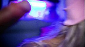 Pretty face girl sucks cock close to camera