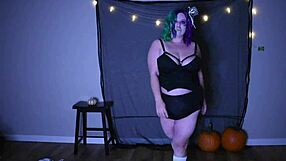 Fat BBW Beetlejuice Strips And Rips Costume