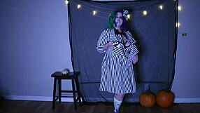 Fat BBW Beetlejuice Strips And Rips Costume