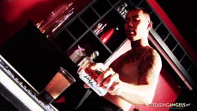 Sexy blonde slut havin’ fun with two dicks at once, oops!