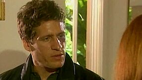 Hot redhead rides cock in cowgirl on sofa for blowjob and cumshot.