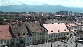 Top View of Sibiu Romania From Above
