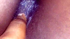 Ebony beauty with a big ass gets a deep creampie in her tight pussy from daddy