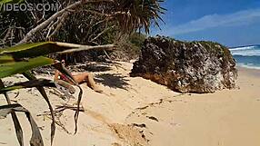 My Sandy Ass And Red Butt Plug At Paradise Beach