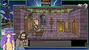 The witch trainer reveals her big tits and ass in this sexy hentai scene.