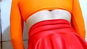 Crossdressing Carol — in seductive miniskirt and lingerie