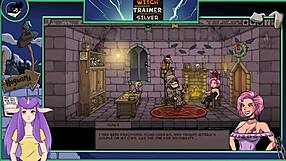 The witch trainer reveals her big tits and ass in this sexy hentai scene.