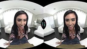 Ember Snow toys her tight pussy in solo reality