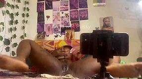 i bent over in doggystyle and fingered my pussy with a dildo while watching myself in the mirror