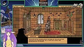 The witch trainer reveals her big tits and ass in this sexy hentai scene.