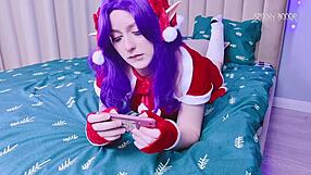 Elf Misato Masturbates on Christmas