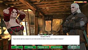 in the game, the witch grants a fuck wish with blowjob and sex