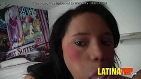Sloppy blowjob to a big cock by latina amateur