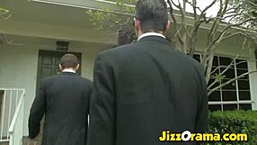 Big busted reporter gets experienced screwing