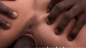 Interracial encounter with stepsister while cleaning the kitchen