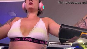 Wet crossdresser in see-through clothes gets aroused