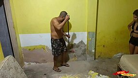 Seduce the hired bricklayer for first time banging!