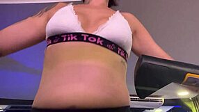 Wet crossdresser in see-through clothes gets aroused