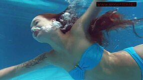 Lina Mercury and Mia Ferrari Swim Naked Underwater in Public