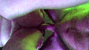 redhead milf with big tits takes monster cock in neon lights