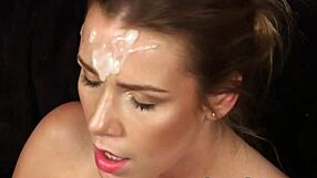 Sexy Honey Gets Jizz Shot On Her Face, Swallowing All The Jism In Pov Cum Swapping Facial.