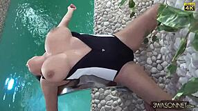 Ewa relaxes in a bikini solo