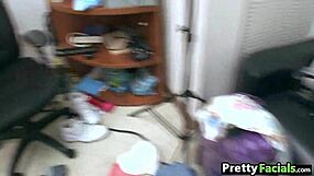 Stripper girl candi cox performs cum on face facial after clothes ripped striptease in amateur porn.