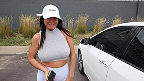 Gym Girl Picked Up and Bent Over for Outdoor Fuck!