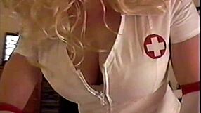 Buxom blonde brings about homosexuality by doing nurse and patient scene then performs oral sex on the patient