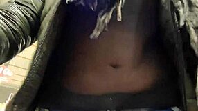 Naughty hazel flashes her natural tits while shopping outdoors in public